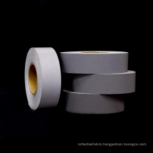 High visibility light grey reflective polyester fabric tape